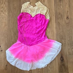 Women’s pink figure skating dress